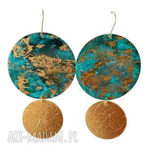 duże kolczyki turkus i złoto c1400 na domówkę