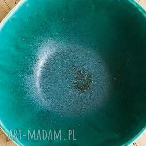Turkusowa misa ceramiczna na owoce - rękodzieło