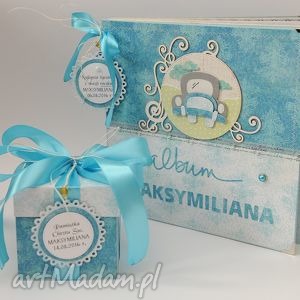 handmade scrapbooking albumy wyjątkowy komplet na chrzest