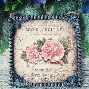 Dekoracyjny obrazek z piwoniami Belle Jardiniere, decoupage