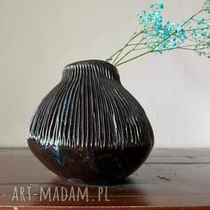 Wazon ceramiczny Deep Lines, dekoracja, rzeźba