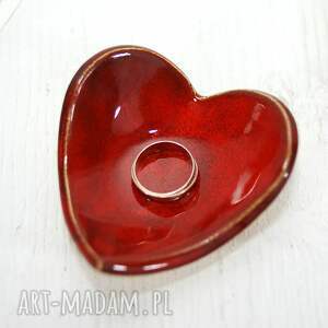 ceramiczna miseczka na biżuterię - miłość, ceramiczne serce, czerwone serce