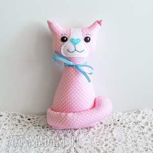 handmade maskotki kotek torebkowy różyczka 25 cm
