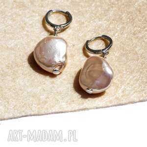 perły seashell, kolczyki z perłami srebro 925