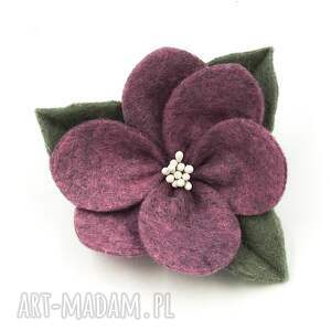 handmade ozdoby do włosów spinka do włosów kwiatek z filcu hydrangea