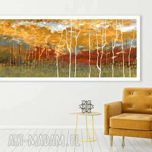 przepiękny pejzaż do salonu i sypialni - abstrakcyjne drzewa - eksplozja barw jesiennych