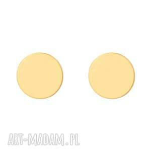 złote kolczyki kółeczka sztyfty, koła, pozłacane