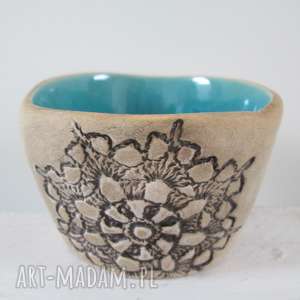 handmade ceramika mała koronkowa miseczka