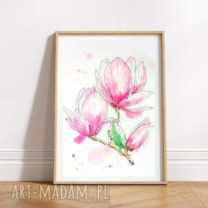 plakaty magnolie - wydruk akwareli