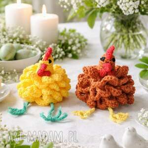 kurczak/wielkanoc/ozdoba do koszyczka/ocieplacz na jajka/szydełkowa kurka