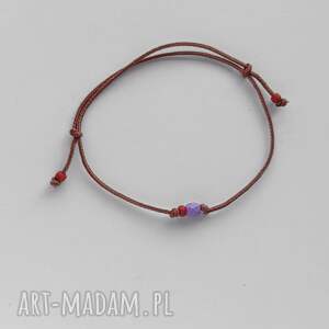 Okrąg bransoletka z koralików czeskich i szklanych na sznurku - handmade