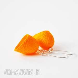 jedwabne kolczyki - intensywny pomarańcz