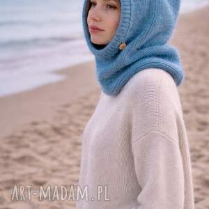 Ręcznie robiona balaclava miękki kapturokomin czapka z alpaką kolory