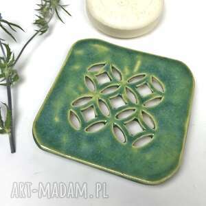 ceramiczna mydelniczka orient - kwadrat, polskie rzemiosło, polska ceramika