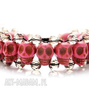 handmade bransoletka pink skull