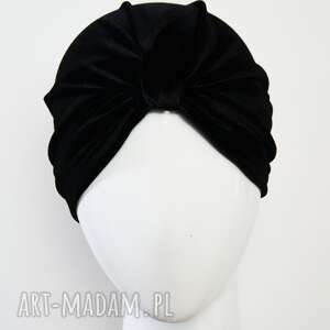 welurowy turban, czarny