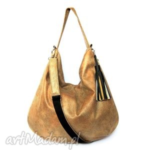 handmade na ramię gold snake hobo