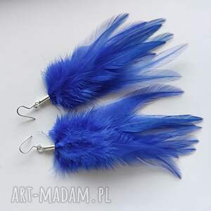 piórko kolczyki srebro, zmatowione, święta