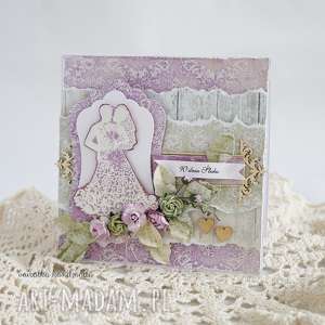 ręcznie wykonane scrapbooking kartki kartka ślubna