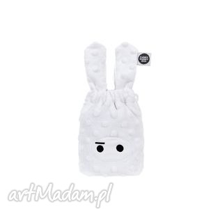 white funny bunny bag, worek, plecak, torebka, kosmetyczka