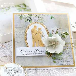 handmade scrapbooking kartki kartka na ślub w pudełku młoda para