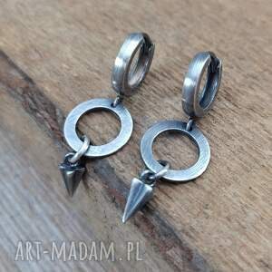 Kolczyki - delikatny oksydowane, srebro 925, kolec