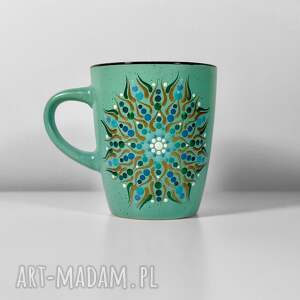 Unikalny kubek z ręcznie malowaną mandalą (prezent)
