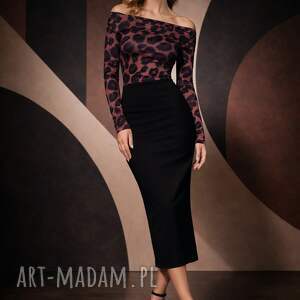 bluzka z odkrytymi ramionami - panterka, efektowna w panterkę, oryginalna