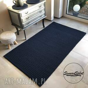 prostokątny dywan ze sznurka bawełnianego 100x170 ręcznie wykonany łazienki