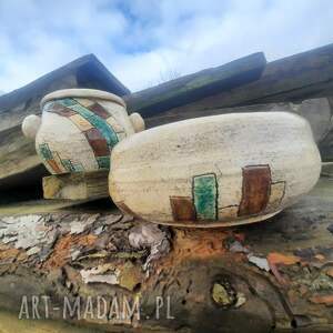 łakociowy komplet gościnny, cukiernica cukierki łakocie ceramika użytkowa