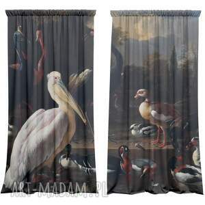handmade dekoracje zasłony artystyczne welurowe pelikan