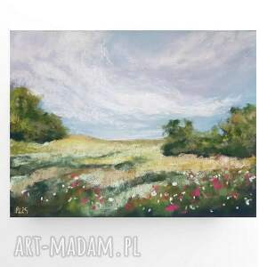 paulina lebida pejzaż - rysunek pastelami suchymi formatu 18/24 cm