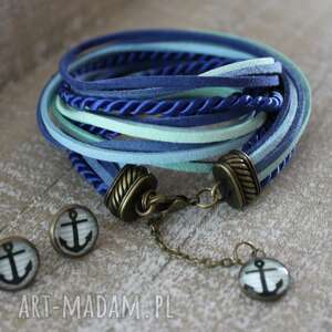 handmade niebieska marynarska biżuteria z kotwicą