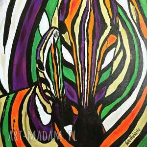 obraz akrylowy barwy miłości, zwierzęta, zebra