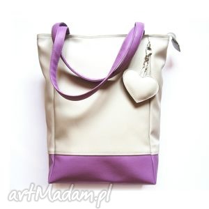 handmade na ramię two tone shopper