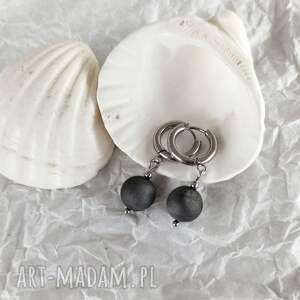 kolczyki z druzami agatów - kamień naturalny, biżuteria na prezent