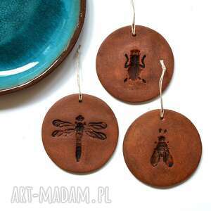 handmade dekoracje 3 x wisior ceramiczny