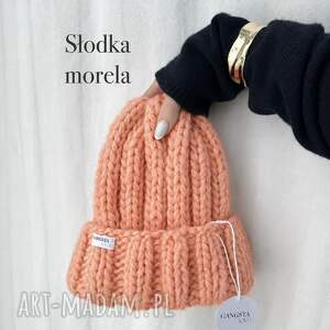 Czapka Nordic z 100% wełny - słodka morela