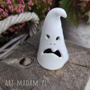 Ceramiczny duch handmade - dekoracja na Halloween i jesień