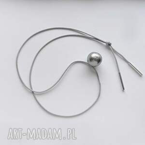 okrąg wisiorek, srebro, sznurek, koralik, pod choinkę prezent