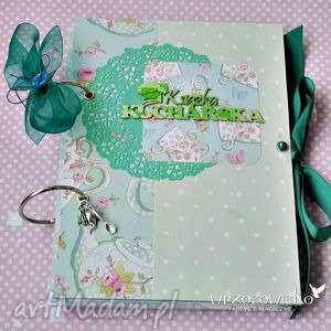 handmade scrapbooking albumy zielony czajniczek - przepiśnik