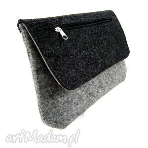 ręcznie wykonane anthracite clutch