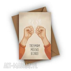 kartka wspierająca - trzymam mocno kciuki przyjaciela