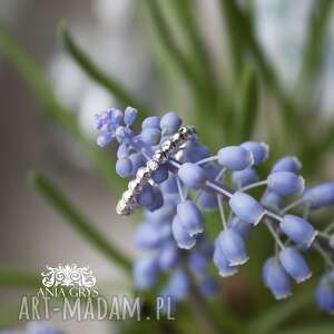 simple beauty, pierścionek, cyrkonia biała, kuleczki delikatny, aniagrys