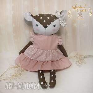 sarenka nina przytulanka w różowej sukieneczce kwiatuszki