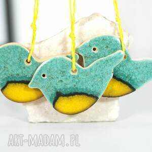 ceramiczne sikorki czerwone brzuszki, dekoracje ptaszki, ozdoby ptaszki