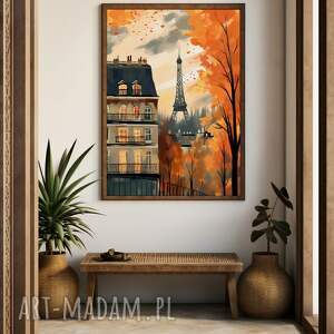 plakat jesień w paryżu v2 - format 61x91 cm do salonu, plakaty