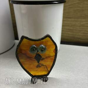 witraz, metoda tiffany, sowa, prezent