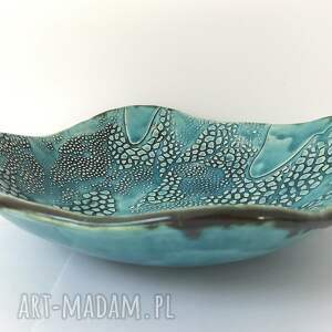 handmade ceramika artystyczna miska w turkusie
