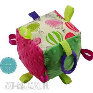 handmade dla dziecka kostka sensoryczna gryzak, wzór balony